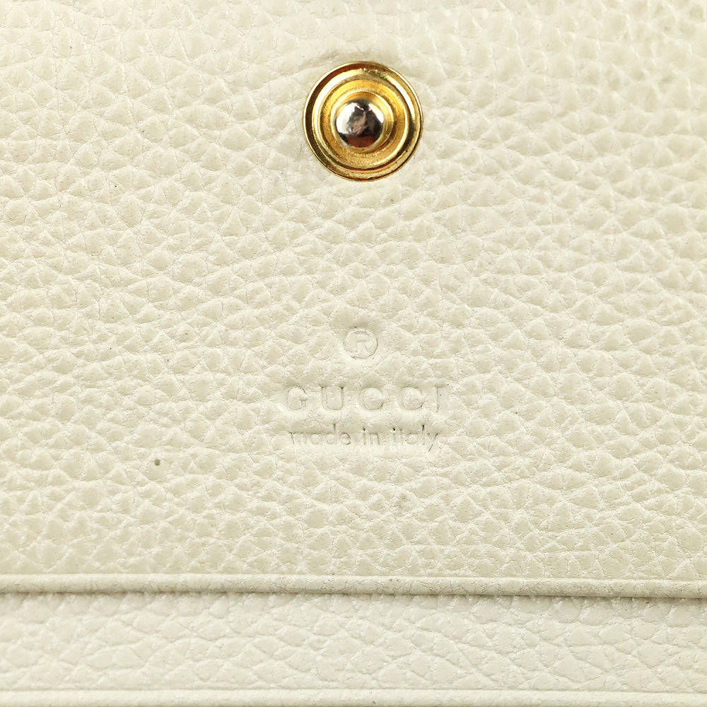Gucci Ivory Pebble Leather Zumi Wallet on Chain