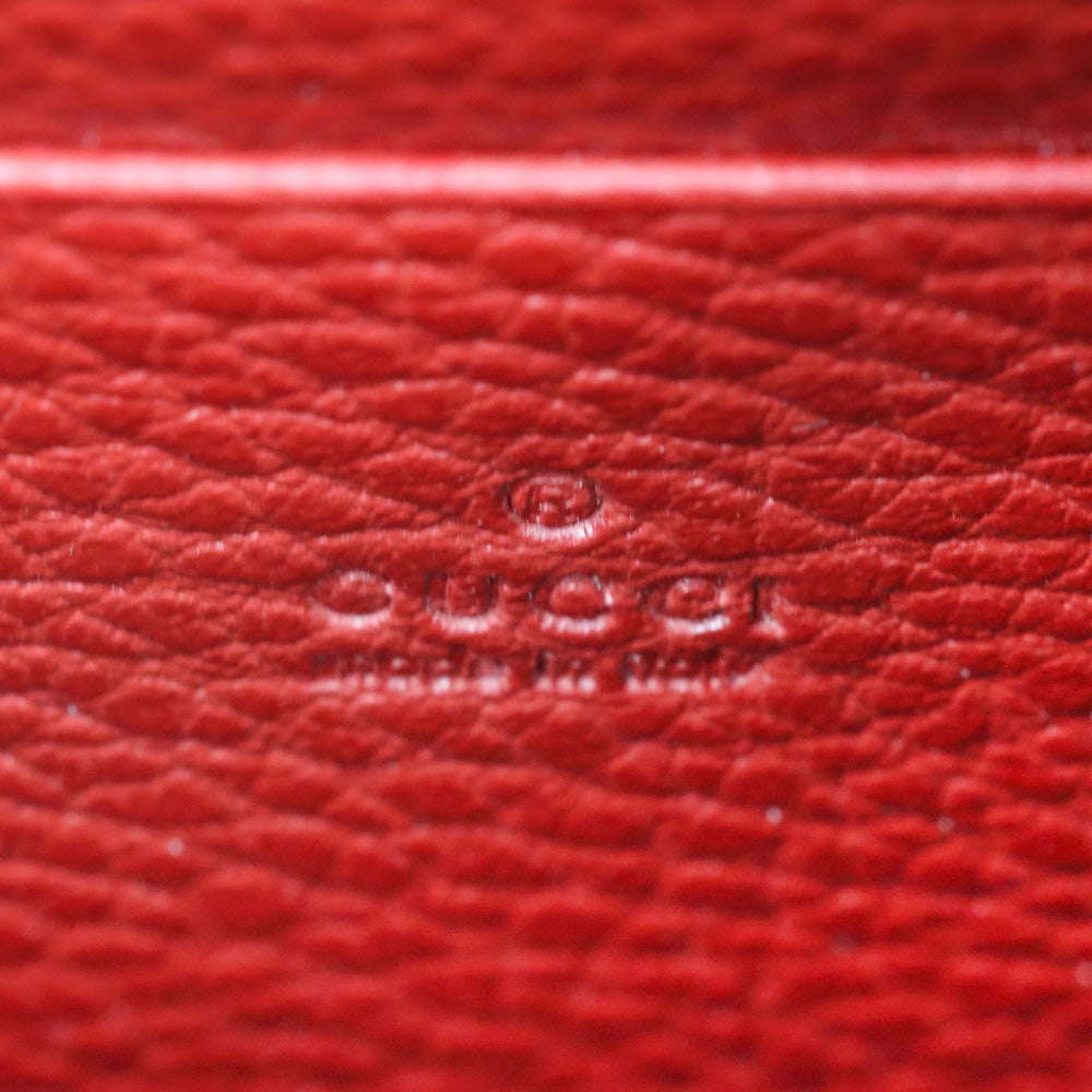 Gucci Red Pebble Leather Dionysus Wallet on Chain