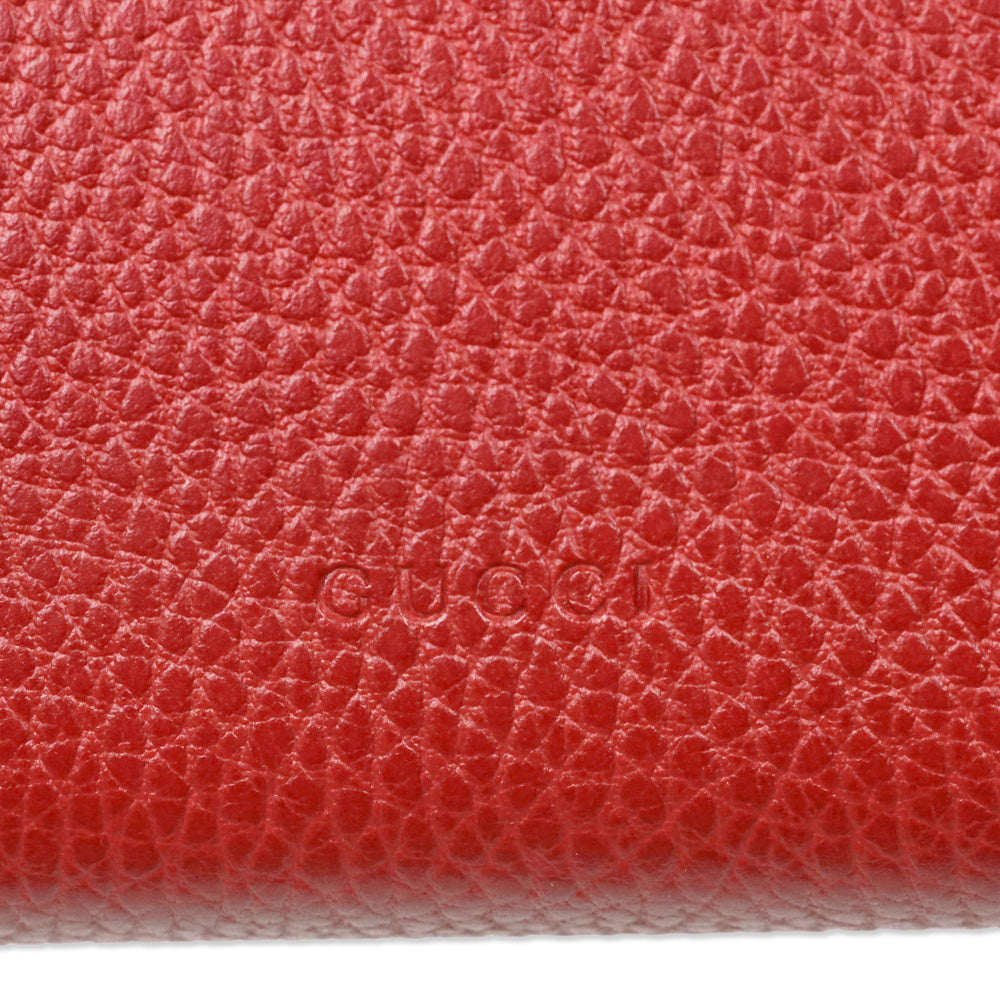 Gucci Red Pebble Leather Dionysus Wallet on Chain