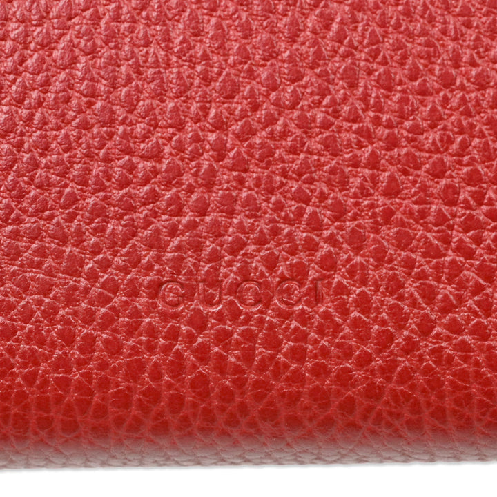 Gucci Red Pebble Leather Dionysus Wallet on Chain