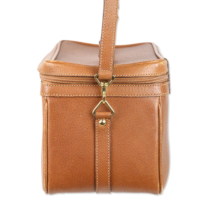 Gucci Vintage Brown Pecari Leather Bamboo Vanity Bag