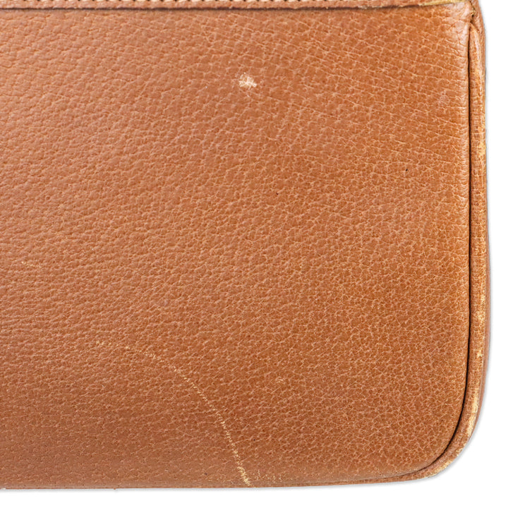 Gucci Vintage Brown Pecari Leather Bamboo Vanity Bag