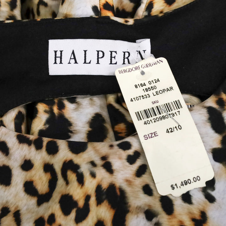 Halpern Leopard Print Stretch-jersey Open-back Long Sleeve Maxi Dress