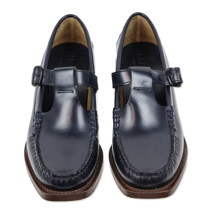 Hereu Dark Navy Leather Alber T-Bar Loafer