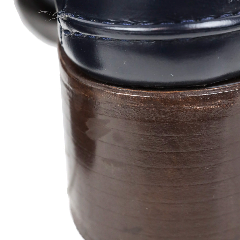 Hereu Dark Navy Leather Alber T-Bar Loafer