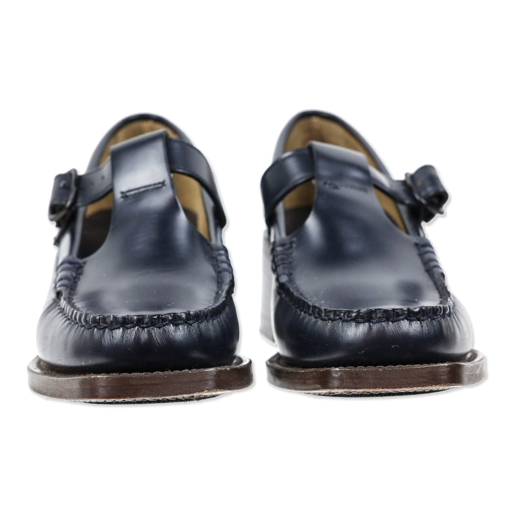 Hereu Dark Navy Leather Alber T-Bar Loafer