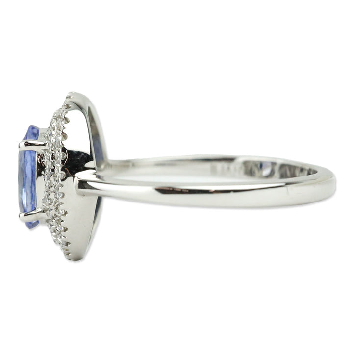 Iliana 18K White Gold Santa Maria Aquamarine and Diamond Double Halo Ring