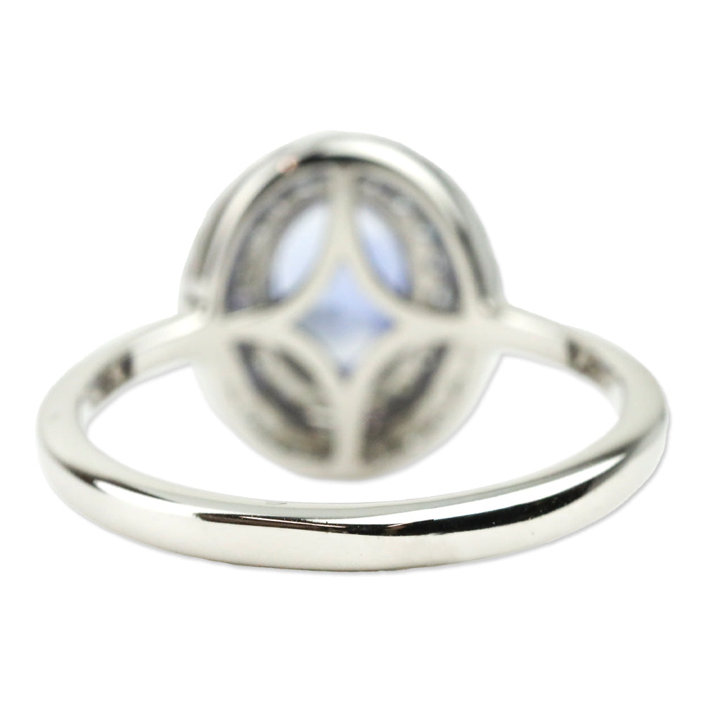 Iliana 18K White Gold Santa Maria Aquamarine and Diamond Double Halo Ring