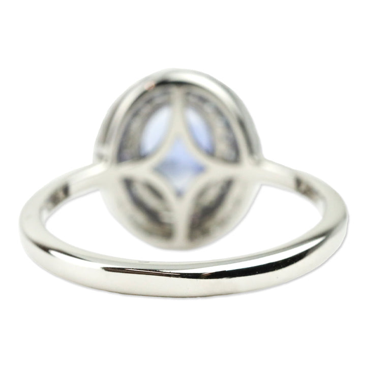 Iliana 18K White Gold Santa Maria Aquamarine and Diamond Double Halo Ring