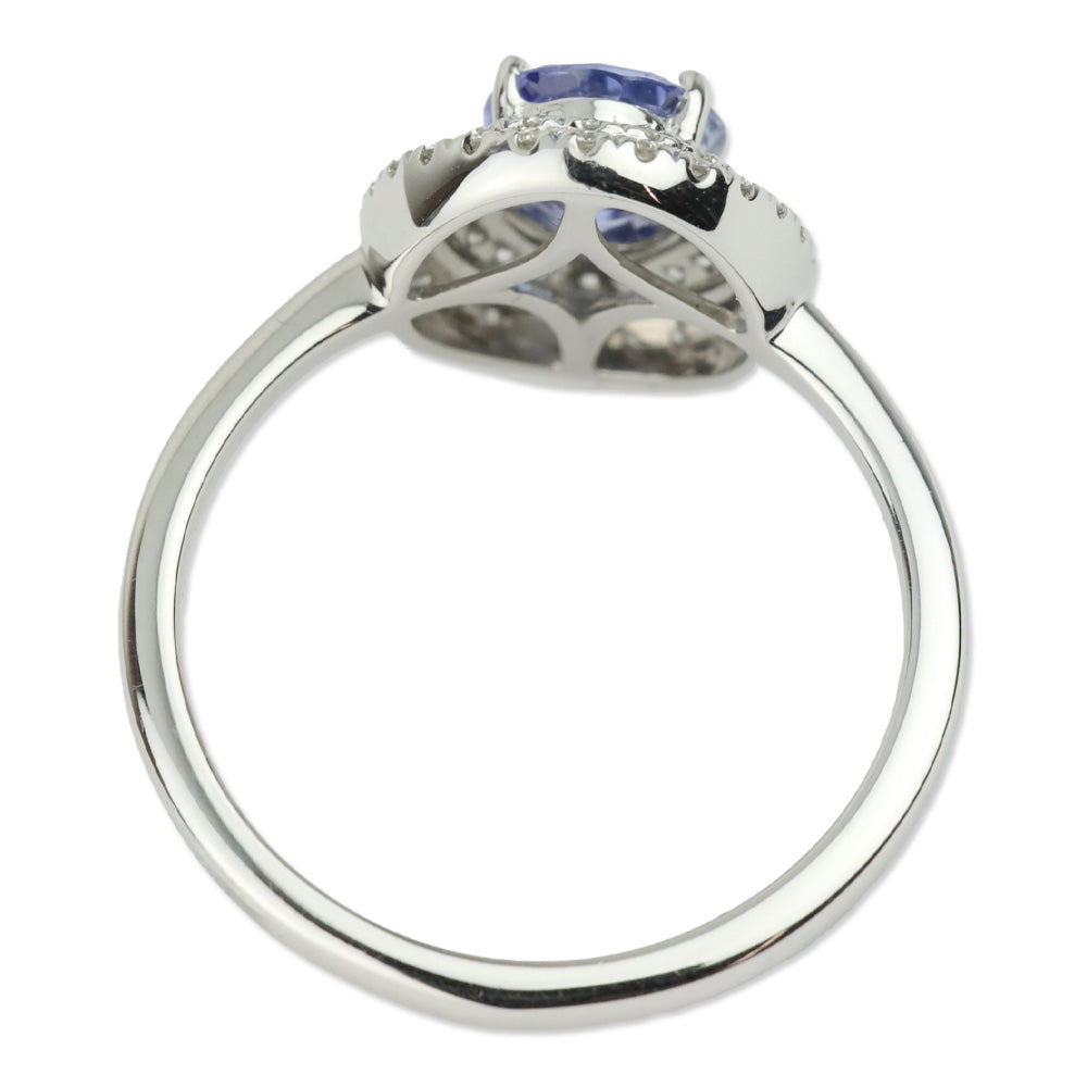 Iliana 18K White Gold Santa Maria Aquamarine and Diamond Double Halo Ring