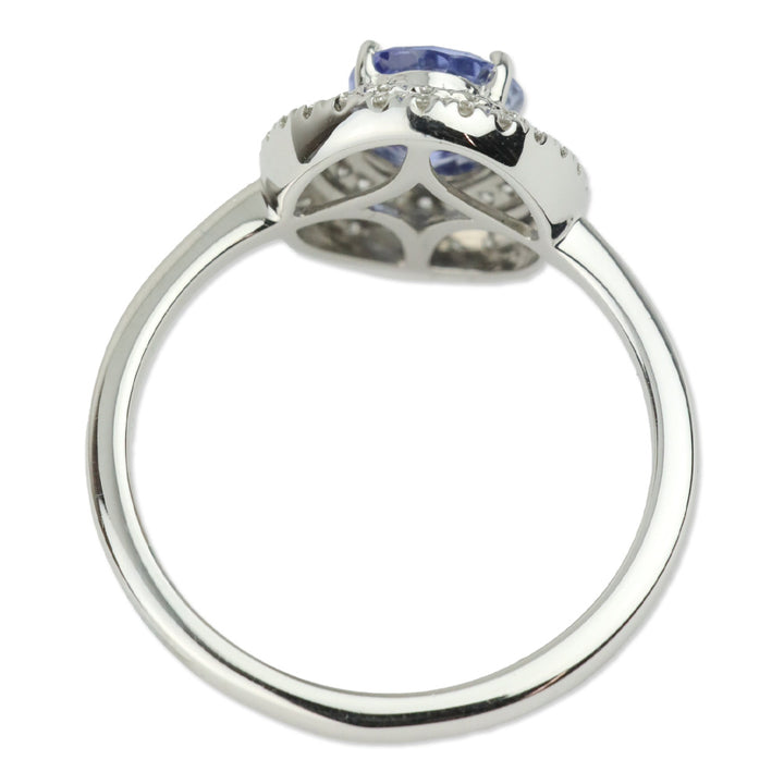 Iliana 18K White Gold Santa Maria Aquamarine and Diamond Double Halo Ring