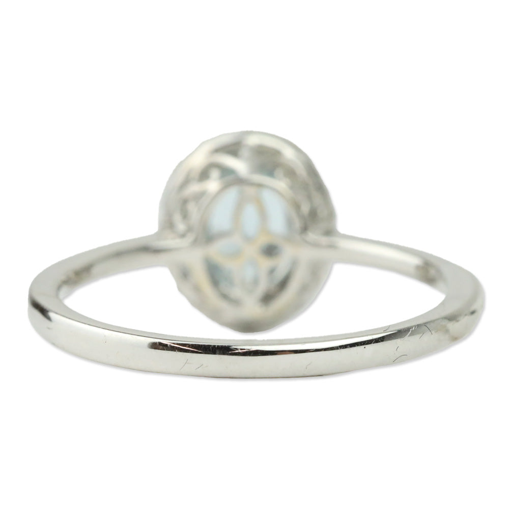 Iliana 18K White Gold Royal Ceylon Sapphire and Diamond Double Halo Ring