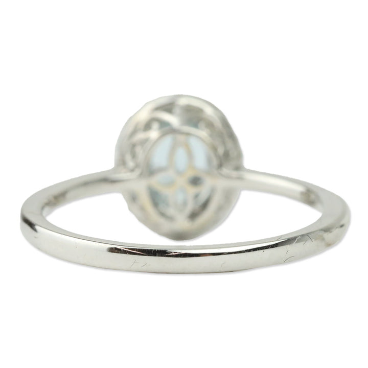 Iliana 18K White Gold Royal Ceylon Sapphire and Diamond Double Halo Ring