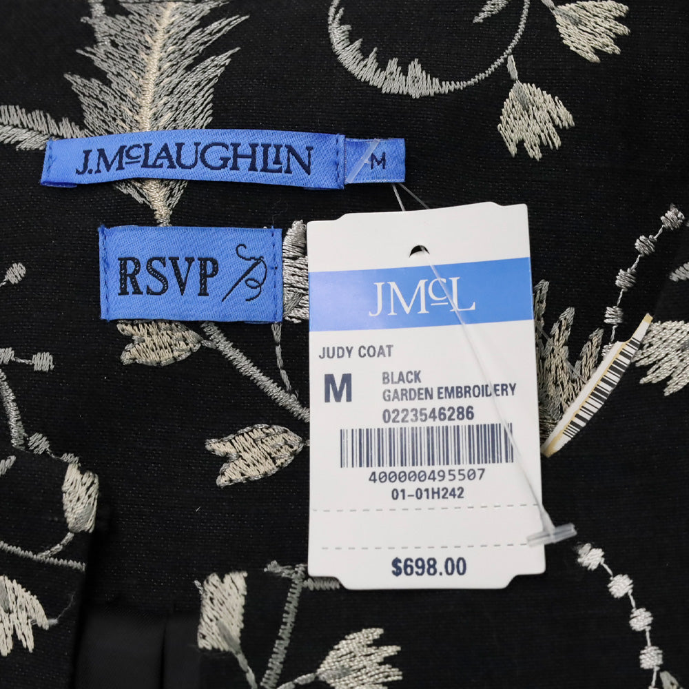 J.McLaughlin RSVP Black Garden Embroidered Judy Coat