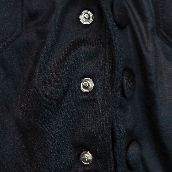 Jean Paul Gaultier Femme Black Satin Long Sleeve Button Up Jacket