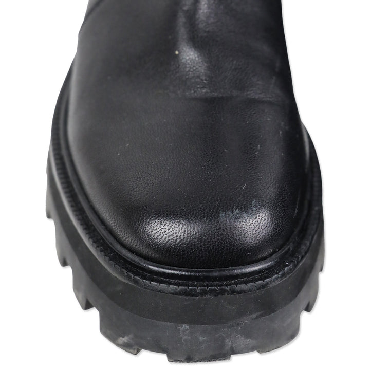 Jimmy Choo Bayu Flat Chunky Black Leather Boots