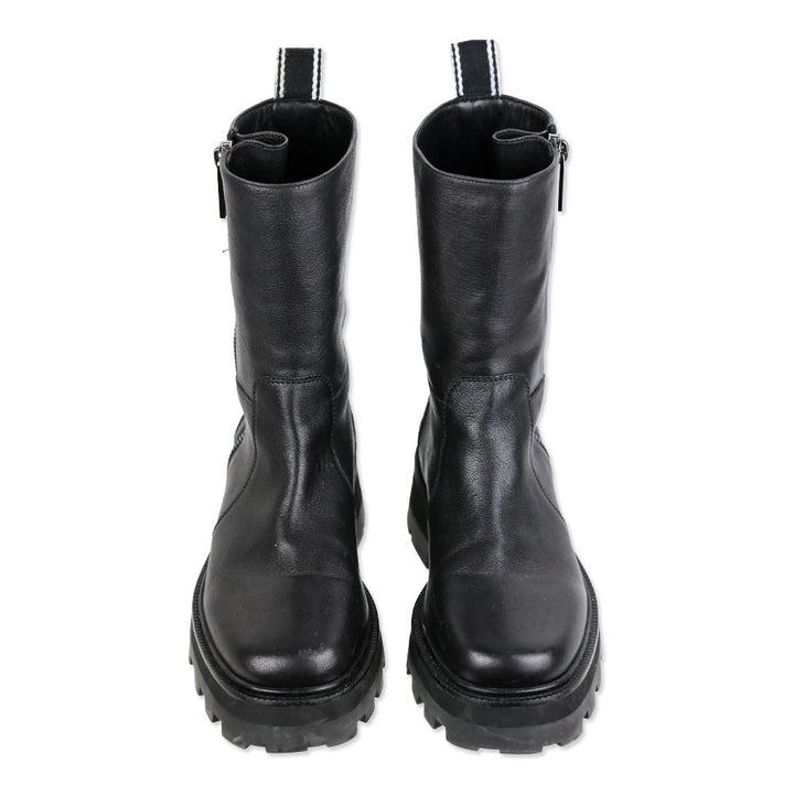 Jimmy Choo Bayu Flat Chunky Black Leather Boots