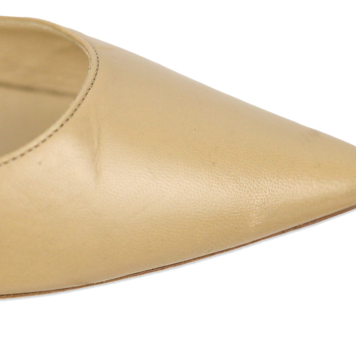 Jimmy Choo Beige Leather Pointed Toe Pump