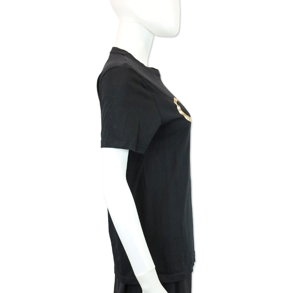 Jimmy Choo Black Cotton Gold Logo Graphic T-Shirt