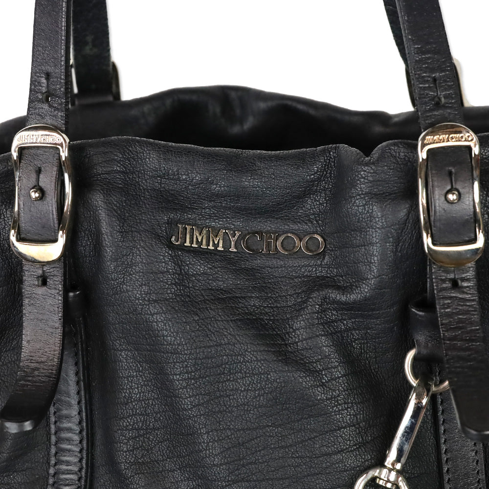 Jimmy Choo Black Leather Blare Tote Bag