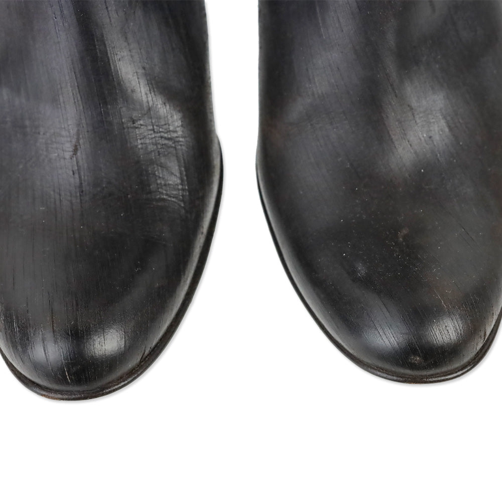 John Varvatos Brown Brushed Leather Harness Calf Boot