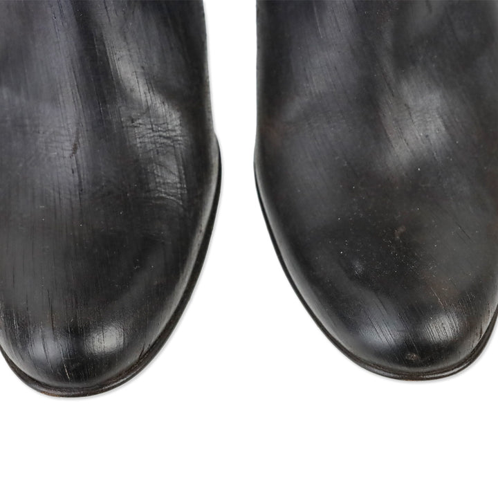 John Varvatos Brown Brushed Leather Harness Calf Boot