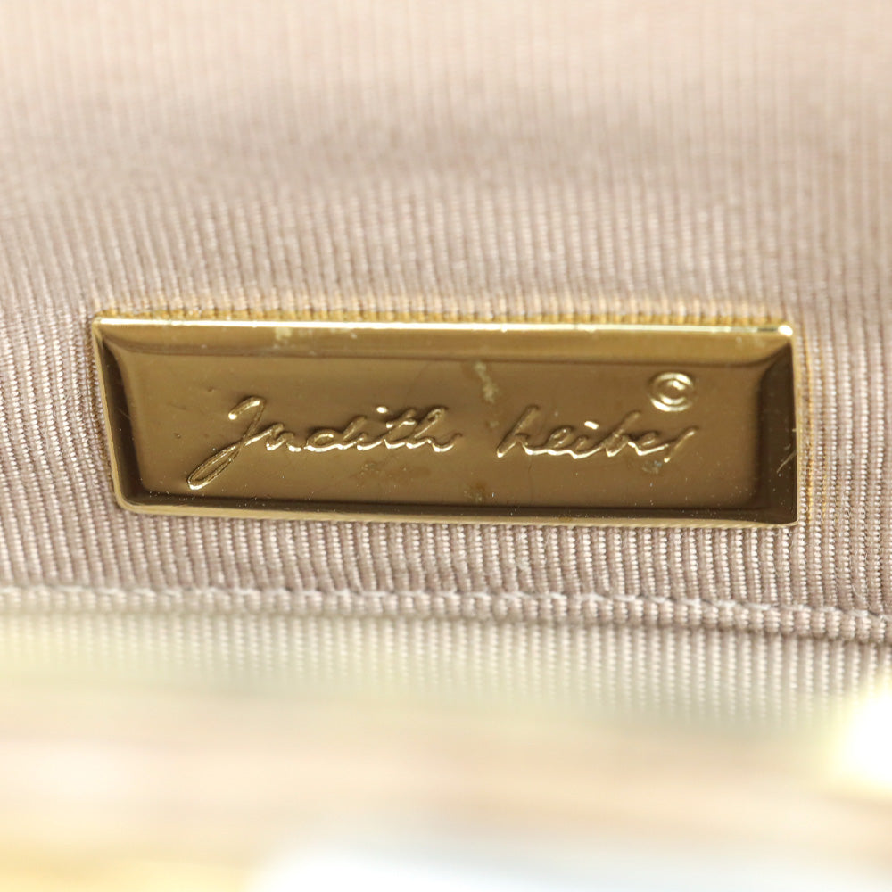 Judith Leiber Beige Snakeskin Medium Clutch with Strap