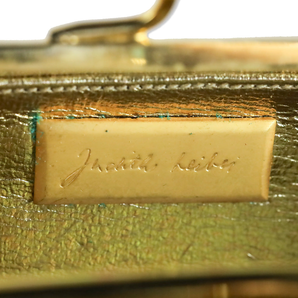 Judith Leiber Gold Filigree Frame Kiss-lock Clutch with Chain Strap