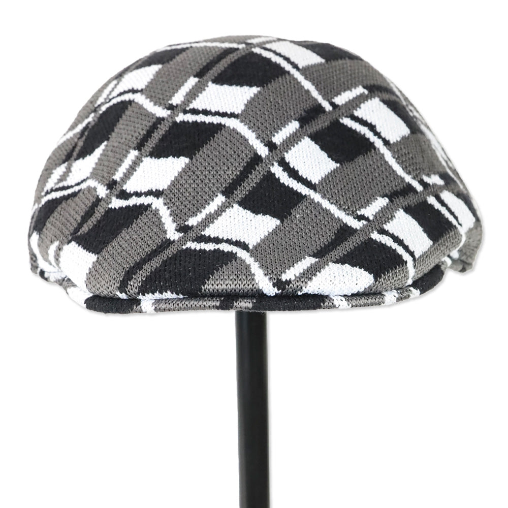 Kangol Black/White Pattern Knit Paperboy Hat