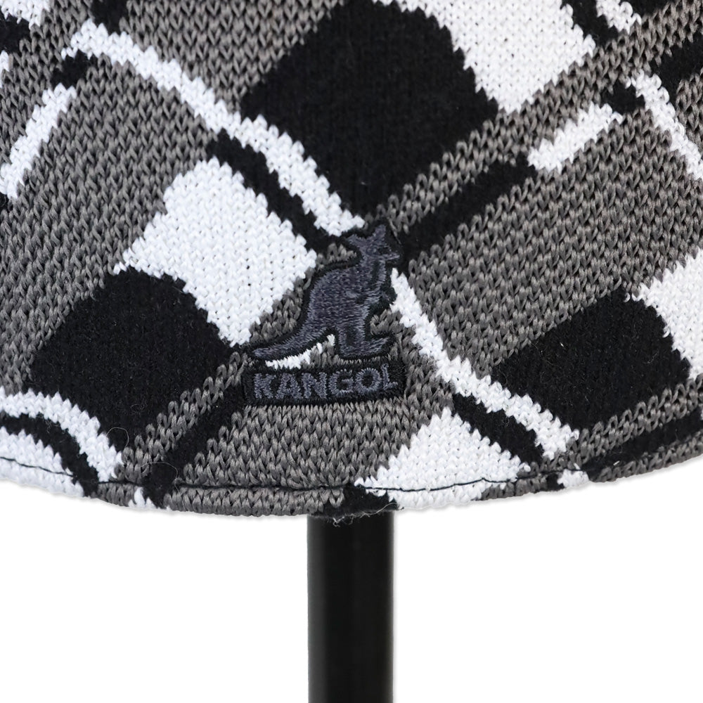Kangol Black/White Pattern Knit Paperboy Hat