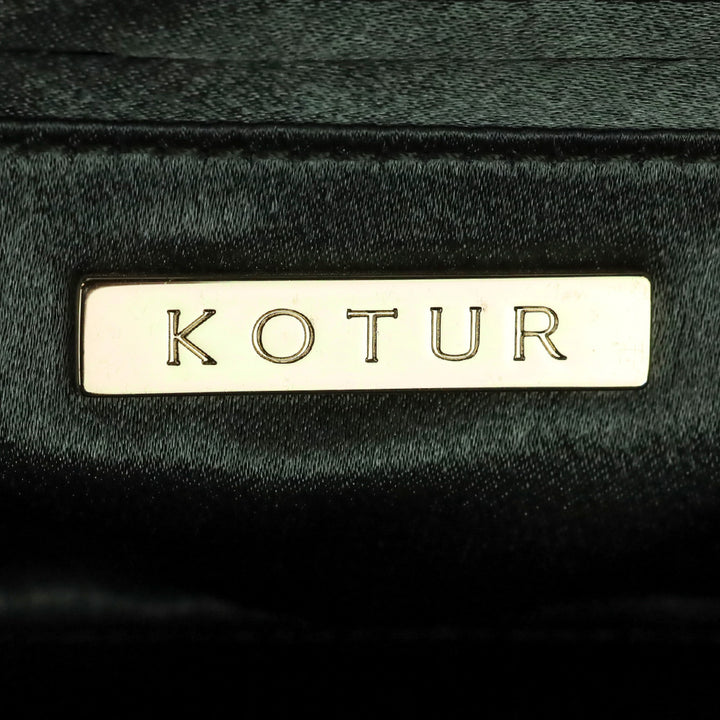 Kotur Metallic Gold Lizard Skin Frame Clutch