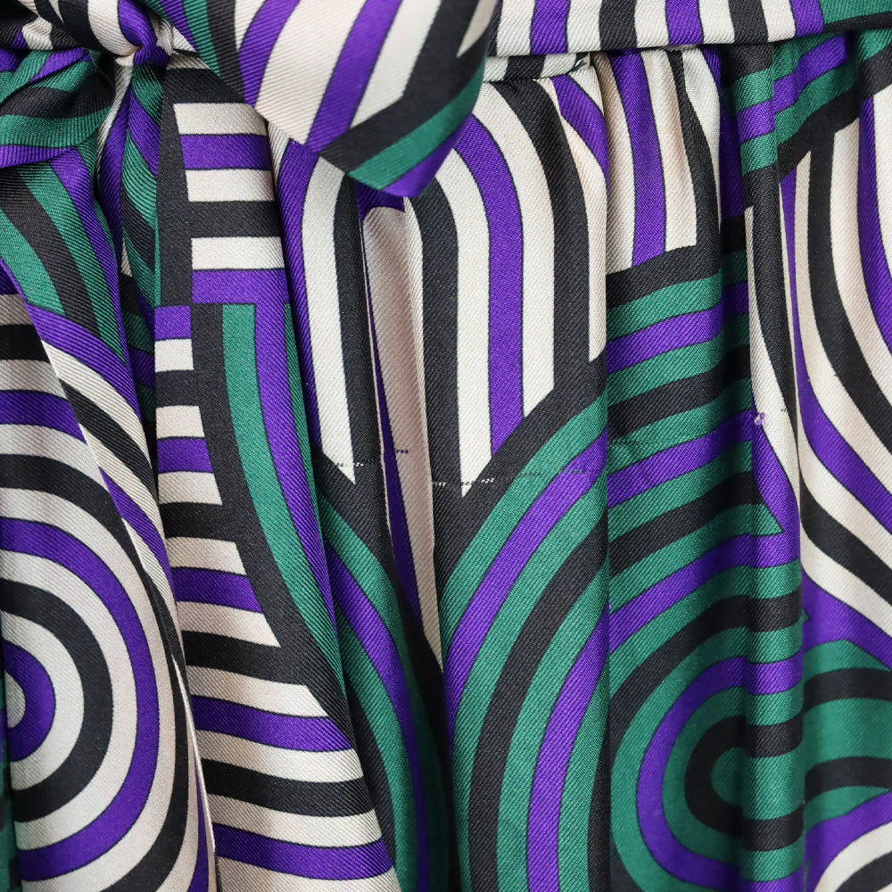 La DoubleJ Editions with Mantero Long Sleeve Button Front Line Pattern Maxi Dress