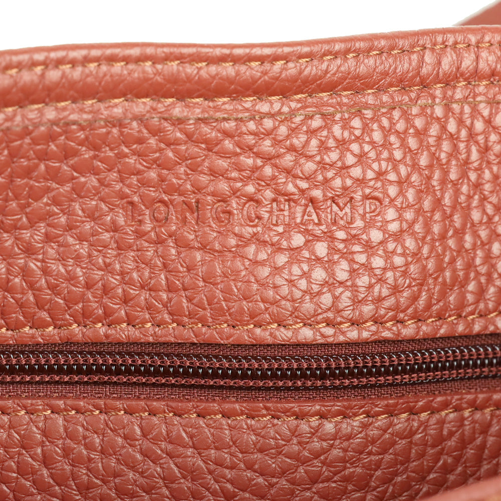 Longchamp Bamboo Toggle Clay Cowhide Leather Tote Bag