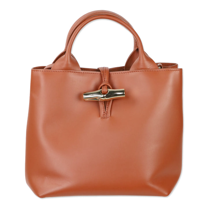 Longchamp Bark Smooth Leather Le Roseau S Tote