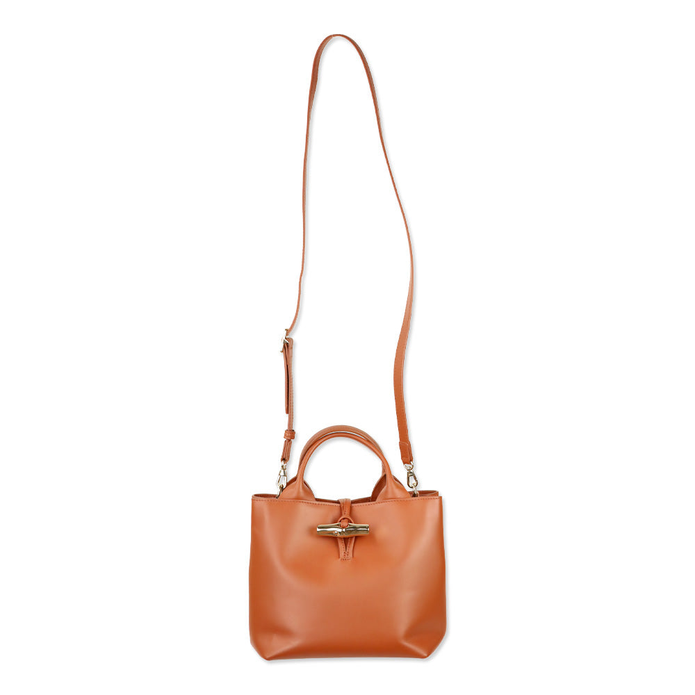 Longchamp Bark Smooth Leather Le Roseau S Tote
