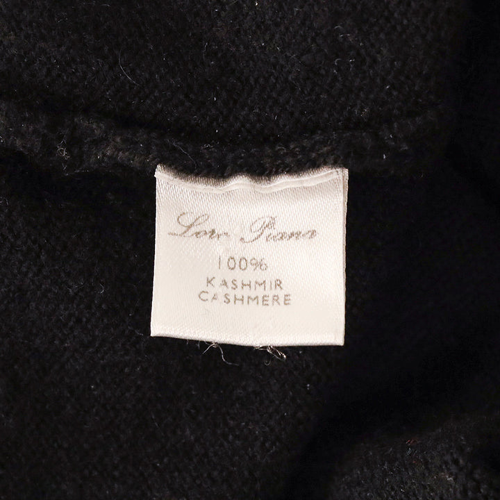 Loro Piana Black Knit Cashmere Turtleneck Sweater
