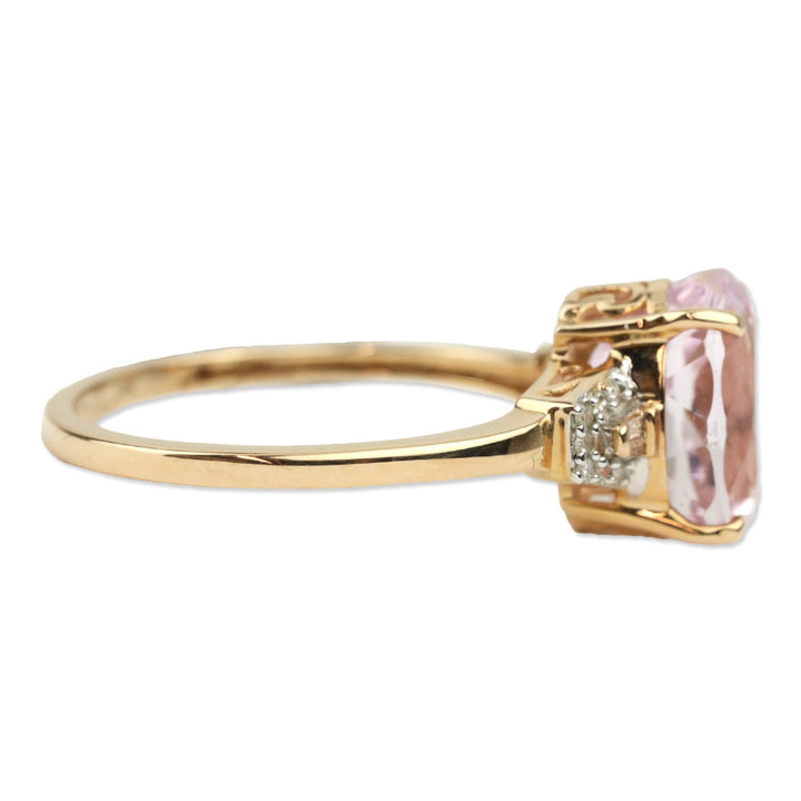 Luxoro Martha Rocha Kunzite and I2 Diamond Accent 14K Rose Gold Ring