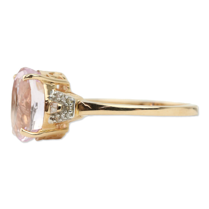 Luxoro Martha Rocha Kunzite and I2 Diamond Accent 14K Rose Gold Ring