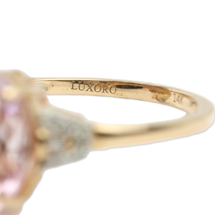 Luxoro Martha Rocha Kunzite and I2 Diamond Accent 14K Rose Gold Ring
