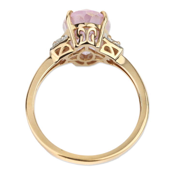 Luxoro Martha Rocha Kunzite and I2 Diamond Accent 14K Rose Gold Ring