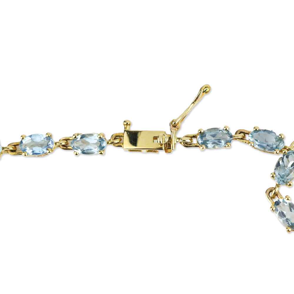Luxoro Santa Maria Aquamarine Link Bracelet in 14K Yellow Gold