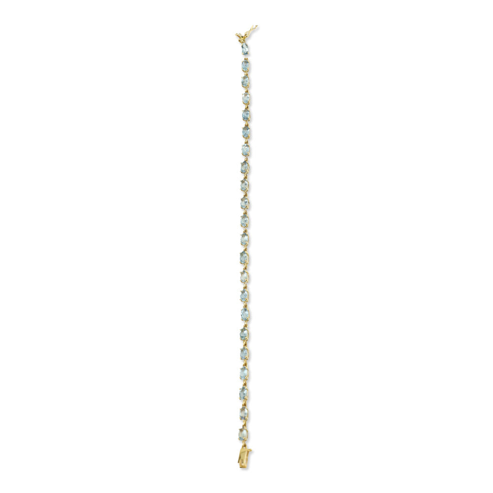 Luxoro Santa Maria Aquamarine Link Bracelet in 14K Yellow Gold