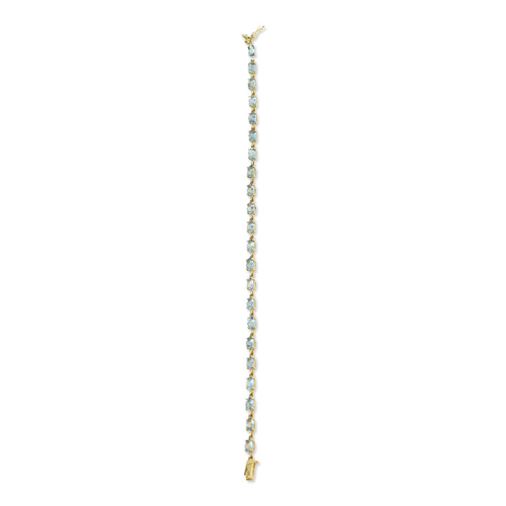 Luxoro Santa Maria Aquamarine Link Bracelet in 14K Yellow Gold