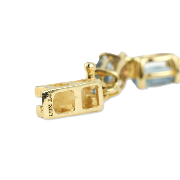 Luxoro Santa Maria Aquamarine Link Bracelet in 14K Yellow Gold