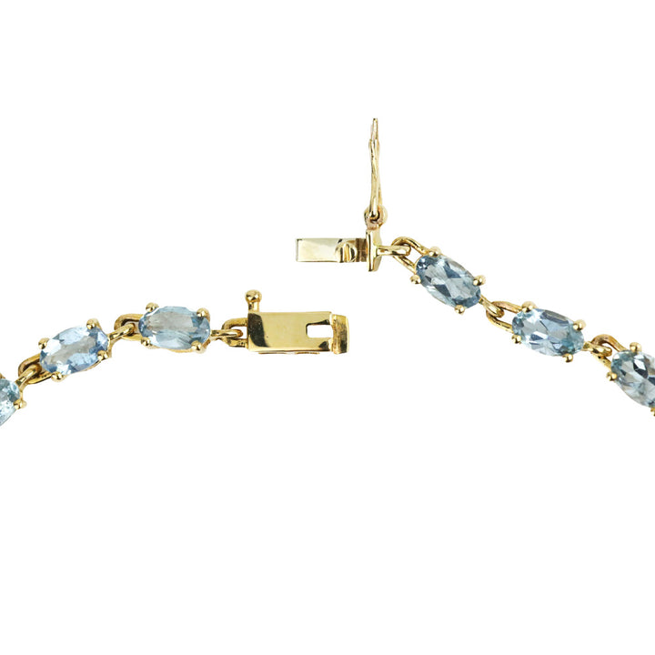Luxoro Santa Maria Aquamarine Link Bracelet in 14K Yellow Gold