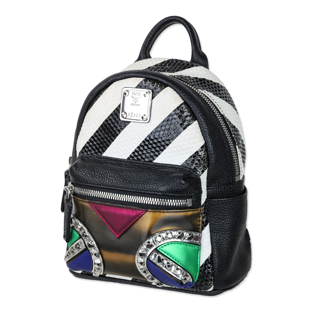 MCM X-Mini Stark Striped Roboter Mixed-Media Backpack