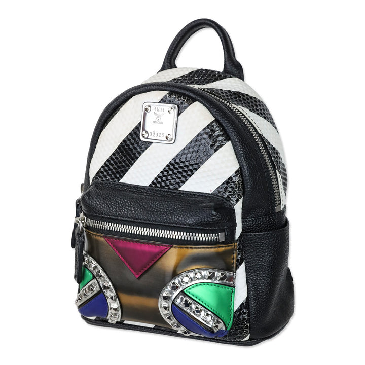 MCM X-Mini Stark Striped Roboter Mixed-Media Backpack