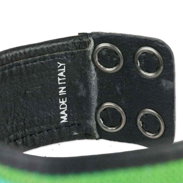 M Missoni Mulitcolor Woven Black Leather Cuff