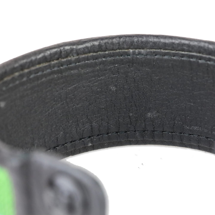 M Missoni Mulitcolor Woven Black Leather Cuff