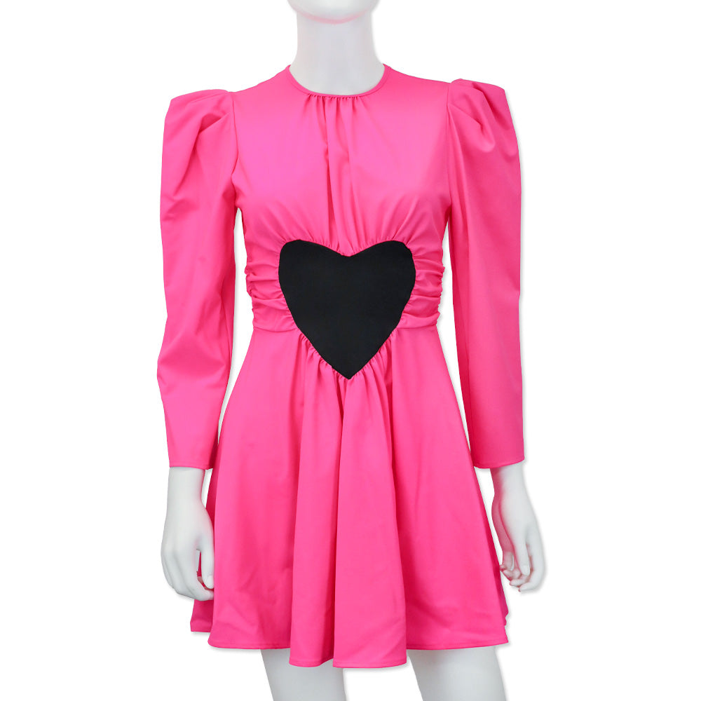 MSGM Hot Pink Wool-Blend Heart-Panel Long-Sleeve Dress | DBLTKE Luxury Consignment Boutique MSGM Hot Pink Wool-Blend Heart-Panel Long-Sleeve Dress | DBLTKE Luxury Consignment Boutique